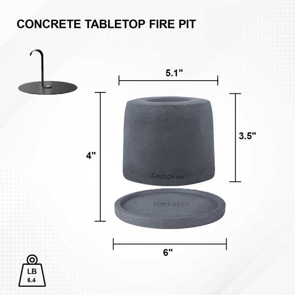 Kante 5.1 In. W Round Portable Concrete Rubbing Alcohol Tabletop